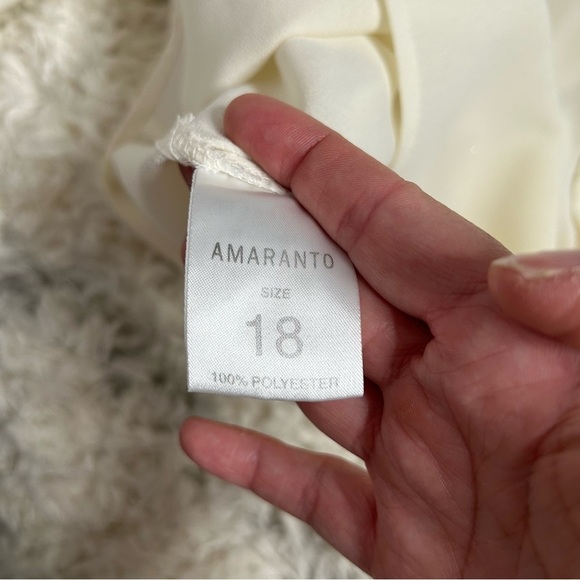 Amaranto Ivory Button Down Long Sleeve Women’s Blouse - Picture 9 of 15